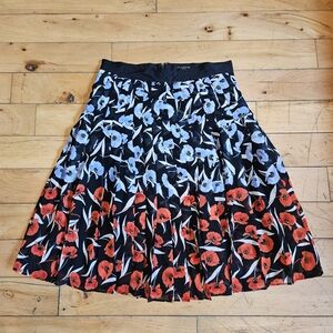 Ann Taylor Pleated Floral Skirt